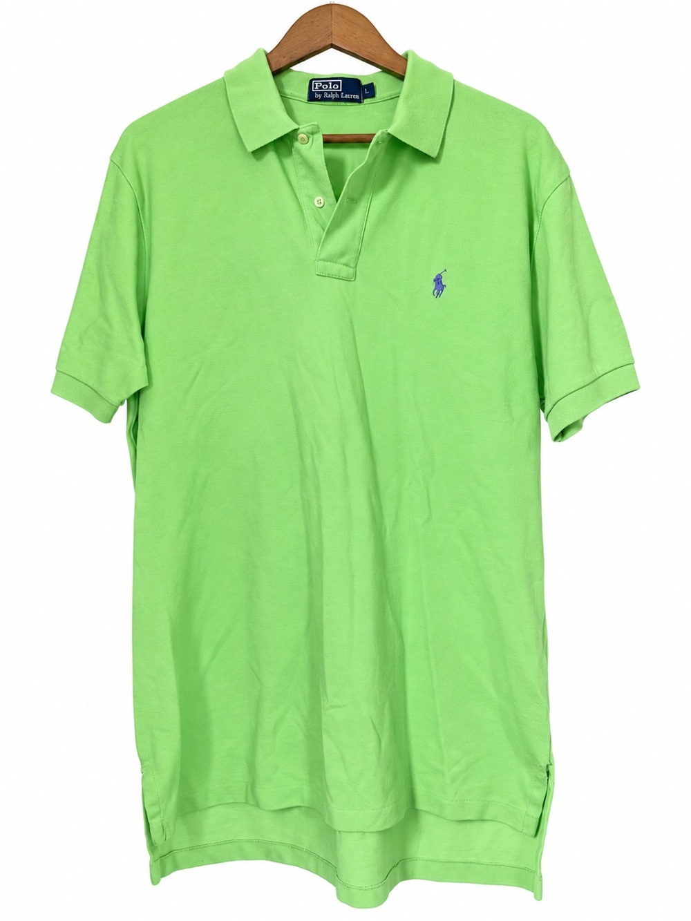 Polo Ralph Lauren Men’s L Lime Green Cotton Pique Polo Purple Pony